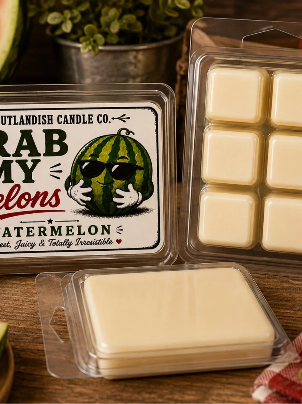 Watermelon Wax Melt Clamshell - Cream